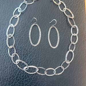 Silpada Sterling Silver Necklace and Earrings with Elegant Chain Design